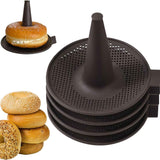 Darrahopens Home & Garden > Kitchenware > Bakeware & Accessories Silicone Donut Baking Mould for Homemade Baking - Heat Range -30℃ to 230℃, Non Stick Pastry Pans with Perforated Base & Cone Centre (5pcs Coffee)