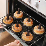 Darrahopens Home & Garden > Kitchenware > Bakeware & Accessories Silicone Donut Baking Mould for Homemade Baking - Heat Range -30℃ to 230℃, Non Stick Pastry Pans with Perforated Base & Cone Centre (6pcs Coffee)