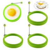 Darrahopens Home & Garden > Kitchenware > Bakeware & Accessories Silicone Egg Rings 4pcs Non-Stick Pancake Cooking Rings Perfect Fried Egg Shape