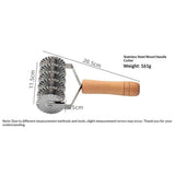 Darrahopens Home & Garden > Kitchenware > Bakeware & Accessories Stainless Steel Dough Lattice Roller Cutter with Wood Handle Noodle Pasta Cutter Wheel Lattice Pastry Tool for Dough Spaghetti Cookie Pie Pizza Bread Crust Roller