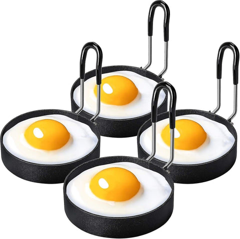 Darrahopens Home & Garden > Kitchenware > Bakeware & Accessories Stainless Steel Egg Ring Pancake Mold for Fried Eggs and Omelets - 4 Pieces