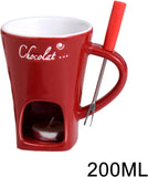 Darrahopens Home & Garden > Kitchenware > Bakeware & Accessories Tealight Fondue Set Ceramic Melting Pot for Chocolate Dessert Red