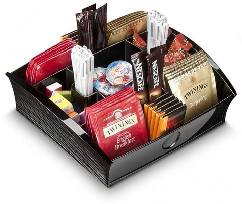 Darrahopens Home & Garden > Kitchenware CEP Tea Coffee Storage Home Office Organizer Organiser Distributor Tray - Black