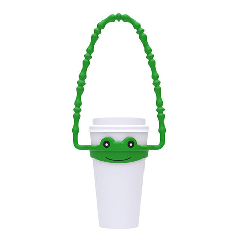 Darrahopens Home & Garden > Kitchenware > Coasters 2 Pcs Green Frog Adorable Animal Silicone Cup Carrier - Portable Reusable Handle for Water Cup(cup not included)