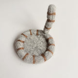 Darrahopens Home & Garden > Kitchenware > Coasters 2 Pcs Grey Handmade Wool Felt Cat Coasters - Cute Tiger Design, Heat-Resistant Table Mats