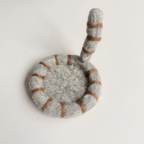 Darrahopens Home & Garden > Kitchenware > Coasters 2 Pcs Grey Handmade Wool Felt Cat Coasters - Cute Tiger Design, Heat-Resistant Table Mats
