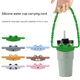 Darrahopens Home & Garden > Kitchenware > Coasters 2 Pcs White and Black Panda Adorable Animal Silicone Cup Carrier - Portable Reusable Handle for Water Cup(cup not included)