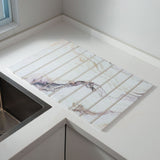 Darrahopens Home & Garden > Kitchenware > Coasters 30x40cm Foldable Marble Pattern Kitchen Dish Drainer(Style 2) - Ultra-Absorbent Natural Stone Mat, Fast-Drying & Space-Saving
