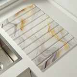 Darrahopens Home & Garden > Kitchenware > Coasters 30x40cm Foldable Marble Pattern Kitchen Dish Drainer(Style 4) - Ultra-Absorbent Natural Stone Mat, Fast-Drying & Space-Saving