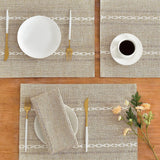 Darrahopens Home & Garden > Kitchenware > Coasters 4 Pcs Beige Woven Placemats - Heat Resistant Kitchen Table Mats, Coffee Tea Cup Coasters, Linen Blend Dining Decor