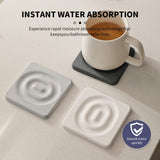 Darrahopens Home & Garden > Kitchenware > Coasters 6-Pack White Instant Dry Diatomite Round Coaster Tray(10x10CM) - Ultra-Absorbent Bathroom Sink Caddy & Cup Mat