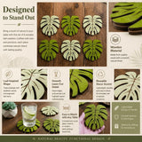 Darrahopens Home & Garden > Kitchenware > Coasters 6 Pcs Bamboo Coaster Set, Natural Wood Grain Coasters, Heat-Resistant Non-Slip Pads, Best Choice For Christmas,11*9.5*0.5 cm