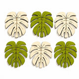 Darrahopens Home & Garden > Kitchenware > Coasters 6 Pcs Bamboo Coaster Set, Natural Wood Grain Coasters, Heat-Resistant Non-Slip Pads, Best Choice For Christmas,11*9.5*0.5 cm