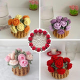 Darrahopens Home & Garden > Kitchenware > Coasters Coasters - Mini Basket Included - Floral Coasters - Vintage Rose Design - Suitable for coffee tables, weddings, housewarming parties, birthdays, etc.（Red）