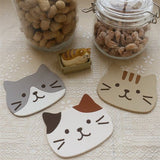 Darrahopens Home & Garden > Kitchenware > Coasters Coasters – Set of 5 – Cute cat design – Made of silicone – Compact, non-slip and heat resistant – Suitable for coffee tables, home use and cafes, also great as a gift for a housewarming or wedding.
