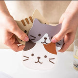 Darrahopens Home & Garden > Kitchenware > Coasters Coasters – Set of 5 – Cute cat design – Made of silicone – Compact, non-slip and heat resistant – Suitable for coffee tables, home use and cafes, also great as a gift for a housewarming or wedding.