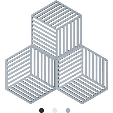 Darrahopens Home & Garden > Kitchenware > Coasters Kitchen Pot Coaster Tapis De Protection En Silicone Teffa (Gris, Raya Hexagonal: 160X138X8Mm)