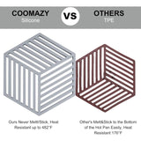 Darrahopens Home & Garden > Kitchenware > Coasters Kitchen Pot Coaster Tapis De Protection En Silicone Teffa (Gris, Raya Hexagonal: 160X138X8Mm)