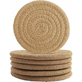 Darrahopens Home & Garden > Kitchenware > Coasters pcs Coffee Color Coasters, 11.5Cm ROund Woven Coasters Water Absorption Woven Drink Coasters Heat Resistant Coasters