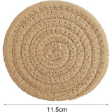Darrahopens Home & Garden > Kitchenware > Coasters pcs Coffee Color Coasters, 11.5Cm ROund Woven Coasters Water Absorption Woven Drink Coasters Heat Resistant Coasters