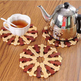 Darrahopens Home & Garden > Kitchenware > Coasters Set of 3 Small Handmade Wooden for Hot Dishes - 6.29in- Coasters and Hot Pads - Great Kitchen Gift Idea（rotundity）