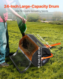 Darrahopens Home & Garden > Kitchenware > Coasters VEVOR Compost Spreader, 24 in Wide Peat Moss Spreader with T Shaped Handle, 3 Heights Adjustable, Powder-Coated Steel Garden Peat Moss Roller, Heavy Duty Grass Seed Spreaders for Planting Seeding