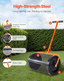 Darrahopens Home & Garden > Kitchenware > Coasters VEVOR Compost Spreader, 24 in Wide Peat Moss Spreader with T Shaped Handle, 3 Heights Adjustable, Powder-Coated Steel Garden Peat Moss Roller, Heavy Duty Grass Seed Spreaders for Planting Seeding