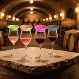 Darrahopens Home & Garden > Kitchenware > Coasters Wine Glass and Snack Tray - 4 Pieces - Draining Silicone Wine Glass and Snack Tray - Non-Slip Lid Coaster - Suitable for appetizers, desserts, family gatherings, and bars