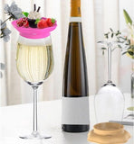 Darrahopens Home & Garden > Kitchenware > Coasters Wine Glass and Snack Tray - 4 Pieces - Draining Silicone Wine Glass and Snack Tray - Non-Slip Lid Coaster - Suitable for appetizers, desserts, family gatherings, and bars