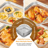 Darrahopens Home & Garden > Kitchenware > Cutlery 120x Aluminium Square Baking Trays Disposable - Suits Air Frying 20x20x4.5cm In Australia - Darrahopens