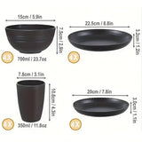 Darrahopens Home & Garden > Kitchenware > Cutlery 16PCS Eco-Friendly Wheat Straw Portable Tableware Set with Plate Bowl Cup