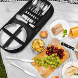 Darrahopens Home & Garden > Kitchenware > Cutlery 2 Person Cutlery Set (10-piece) - Camping Set for 2 People - Spoons, Knives, Forks, Steak Knives - 10 Pieces Stainless Steel Cutlery - Including Carrying Bag - For Picnic & Travel - Silver