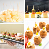 Darrahopens Home & Garden > Kitchenware > Cutlery 2PS Toothpick Holder with 1000 Count Bamboo Toothpicks for Teeth Cleaning Fruits- Round Double-Pointed Wooden Toothpicks, for Appetizers,Olives