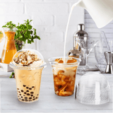 Darrahopens Home & Garden > Kitchenware > Cutlery 432x 14oz (420ml) Premium Plastic Clear Cups BPA Free - with Dome Lids