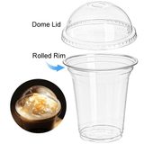 Darrahopens Home & Garden > Kitchenware > Cutlery 432x 14oz (420ml) Premium Plastic Clear Cups BPA Free - with Dome Lids