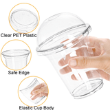 Darrahopens Home & Garden > Kitchenware > Cutlery 432x 14oz (420ml) Premium Plastic Clear Cups BPA Free - with Dome Lids