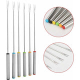 Darrahopens Home & Garden > Kitchenware > Cutlery 6 pcs Fondue Forks, Stainless Steel Fondue Forks, Chocolate Fondue Forks For Fruit Barbecue Pot Fork Fondue Skewers