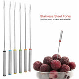 Darrahopens Home & Garden > Kitchenware > Cutlery 6 pcs Fondue Forks, Stainless Steel Fondue Forks, Chocolate Fondue Forks For Fruit Barbecue Pot Fork Fondue Skewers