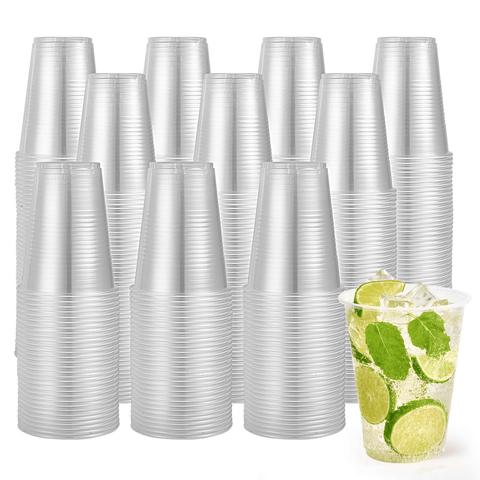 640x 16oz (480ml) Premium Plastic Clear Cups Extra Strong PET BPA Free In Australia - Darrahopens