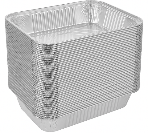 72x Aluminium Disposable Foil Food Container Trays Pans Baking Roast Bulk 45x34x6.5cm In Australia - Darrahopens