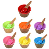 Darrahopens Home & Garden > Kitchenware > Cutlery 7Pc Set Colourful Ice Cream Cups and Bowls with Spoons Dessert Gift Set