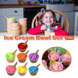 Darrahopens Home & Garden > Kitchenware > Cutlery 7Pc Set Colourful Ice Cream Cups and Bowls with Spoons Dessert Gift Set