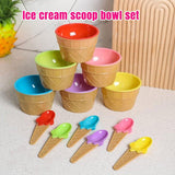 Darrahopens Home & Garden > Kitchenware > Cutlery 7Pc Set Colourful Ice Cream Cups and Bowls with Spoons Dessert Gift Set