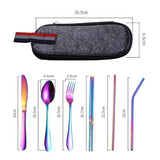 Darrahopens Home & Garden > Kitchenware > Cutlery 8PCS Portable Stainless Steel Travel Cutlery Set with Case for Camping Picnic Office