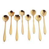 Darrahopens Home & Garden > Kitchenware > Cutlery 8X Spoon Long Handle Dessert Tea Coffee Mixing Spoon Stainless Steel Teaspoon - Gold