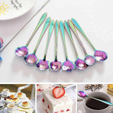 Darrahopens Home & Garden > Kitchenware > Cutlery 8X Spoon Long Handle Dessert Tea Coffee Mixing Spoon Stainless Steel Teaspoon - Gold