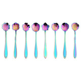 Darrahopens Home & Garden > Kitchenware > Cutlery 8X Spoon Long Handle Dessert Tea Coffee Mixing Spoon Stainless Steel Teaspoon - Gold