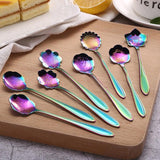 Darrahopens Home & Garden > Kitchenware > Cutlery 8X Spoon Long Handle Dessert Tea Coffee Mixing Spoon Stainless Steel Teaspoon - Gold