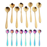 Darrahopens Home & Garden > Kitchenware > Cutlery 8X Spoon Long Handle Dessert Tea Coffee Mixing Spoon Stainless Steel Teaspoon - Rainbow