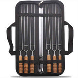 Darrahopens Home & Garden > Kitchenware > Cutlery BBQ skewer set, outdoor barbecue Australia, stainless steel skewers, wooden handle skewers, portable skewer set, kebab sticks, grilling accessories